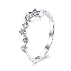 925 Sterling Silver zircon Star shape Rings