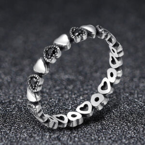 2021 Mens Women Personalized Black CZ Zircon Couple Ring 925 Sterling Silver Ring Jewelry