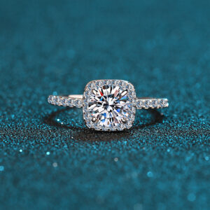 925 Silver Original 2 Carat Diamond D Color Moissanite Square design Ring