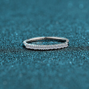 0.22 Carat Diamond Test Past Round Excellent Cut Sparkling Micro Moissanite Ring