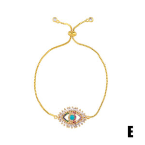 New Arrival Delicate Jewelry Colored Gold Plated Rainbow Cubic Zirconia Rhinestone Bracelet