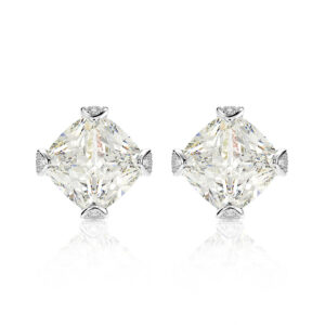 Design earring s925 sterling silver simple cz aaaaa zircon paved square diamond stud