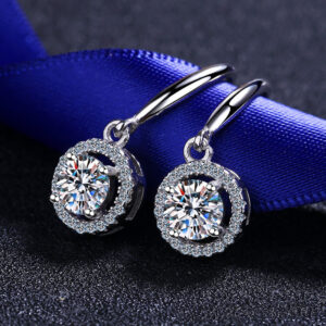 925 Silver Round Excellent Cut Total 1 Carat D Color Pass Diamond Test Moissanite