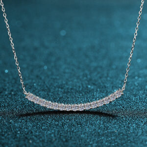 925 Sterling Silver Micro D Color Moissanite Necklace Full Gemstone Chain Gift