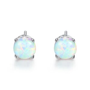 New 925 Sterling Silver Small Opal Earrings (Copy)